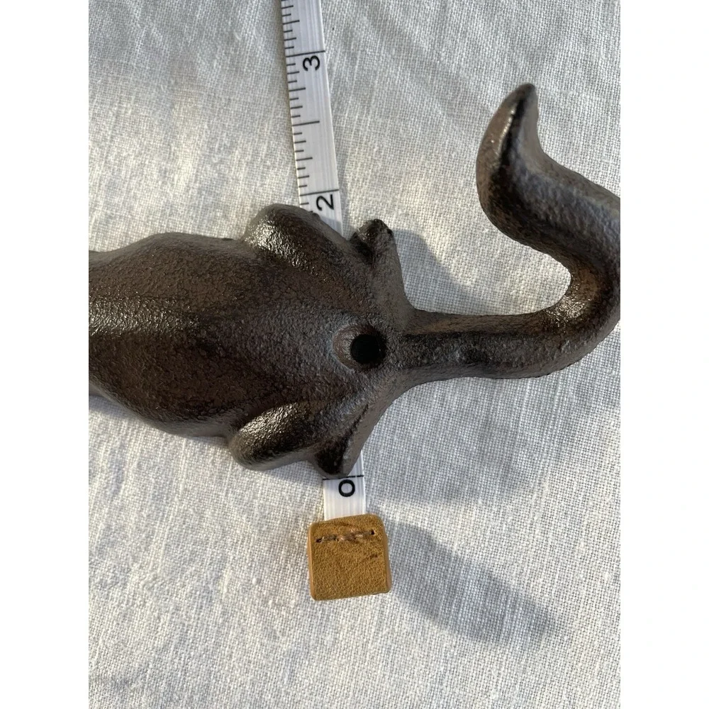 Cast Iron Dog Wall Hook Rustic Brown Coat Key Leash Holder Farmhouse Cottagecore